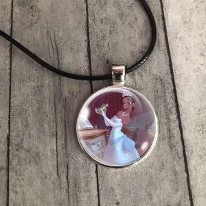 Princess and the Frog Pendant Necklace, Kiss a Frog Necklace, Princess and the Frog Gift, Princess and the Frog Jewelry
