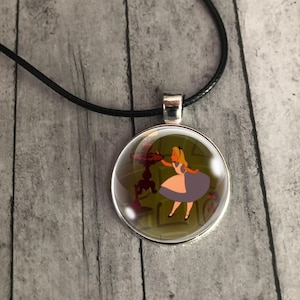 Alice in Wonderland Pendant Necklace, Down the Rabbit Hole, Alice in Wonderland Gift, Alice in Wonderland Jewelry