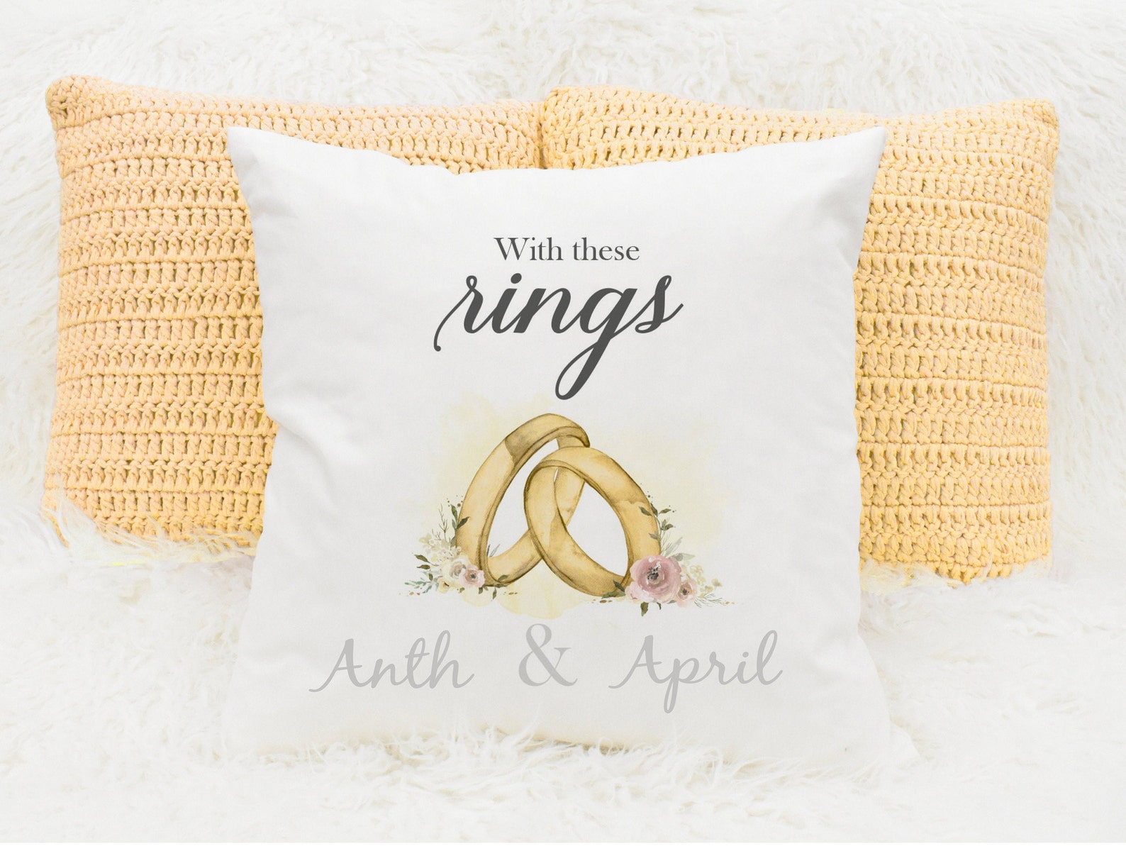 Personalised wedding ring cushion Etsy