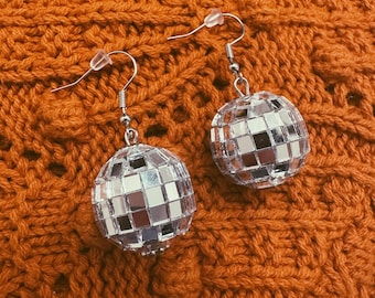 Mini Disco Ball Hanging Earrings