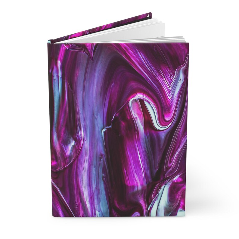 Purple Melt Plastic Cool Paint Acrylic Mix Hardcover Journal Lined