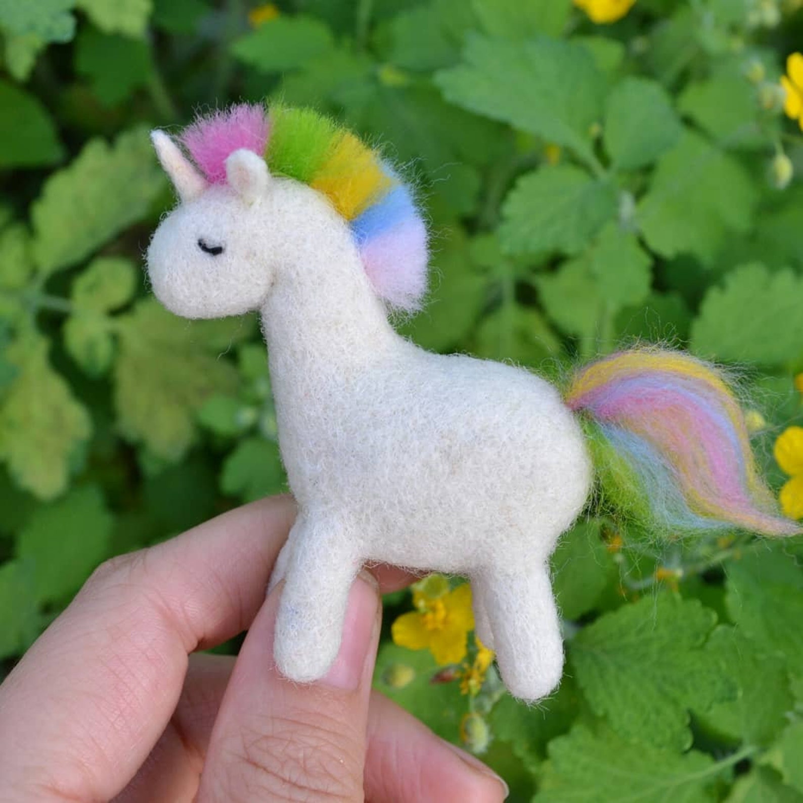 Felted unicorn ornament Rainbow unicorn toy Unicorn | Etsy
