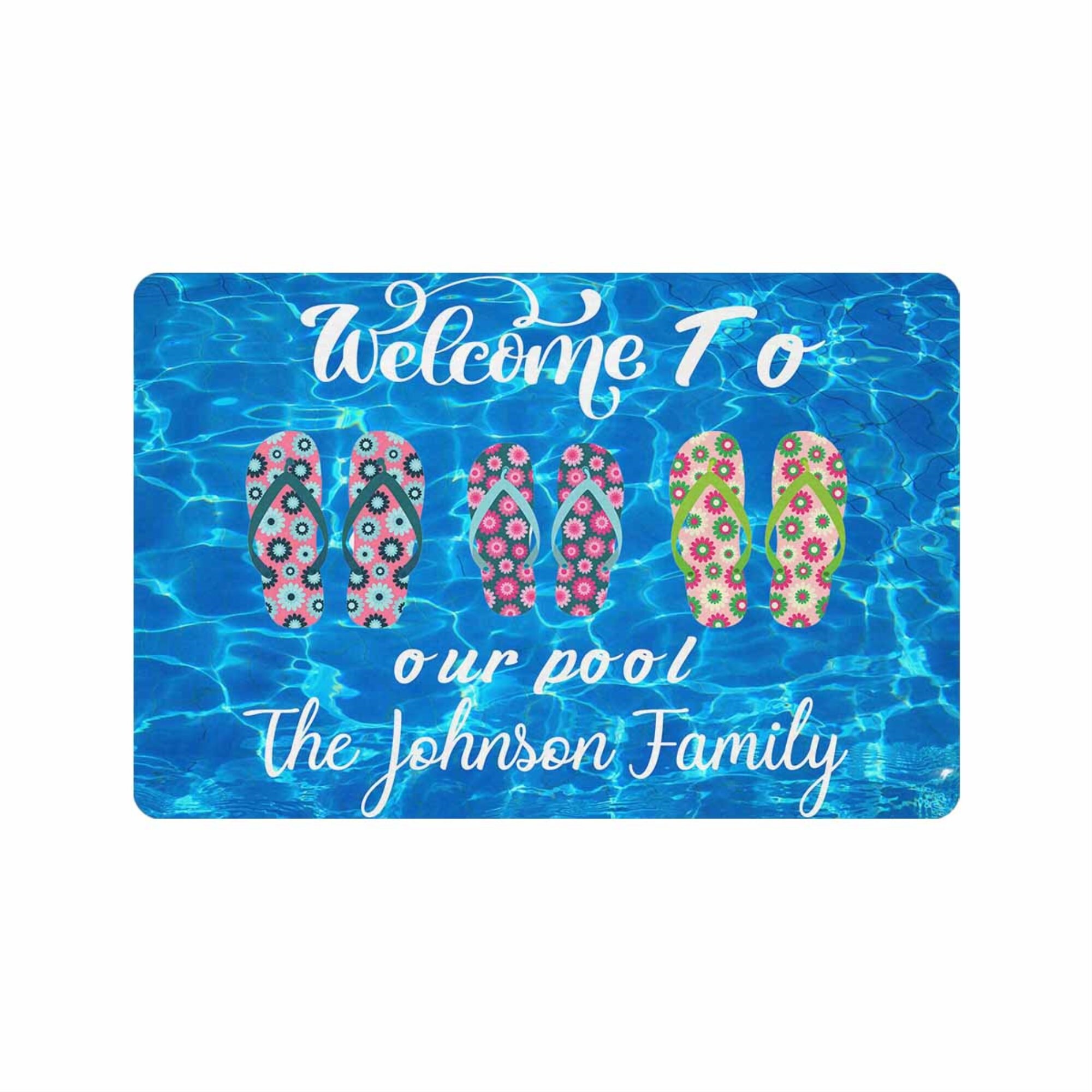Pool Doormat Custom Flip Flops Doormat Housewarming Gift Etsy UK