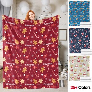 Personalized Christmas Blanket: Custom Name Cookie Design