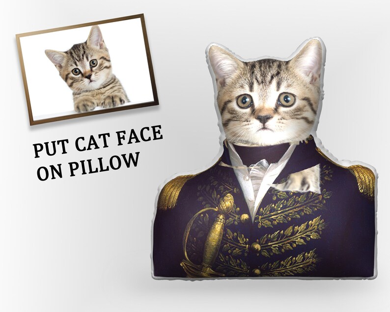 custom cat face pillow