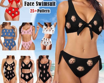 Personalized Face Swimsuit, Custom Swimsuit Bikini Woman, Custom Wedding Swimsuit with Face, Face on Wedding Bikini, Bachelorette party Gift