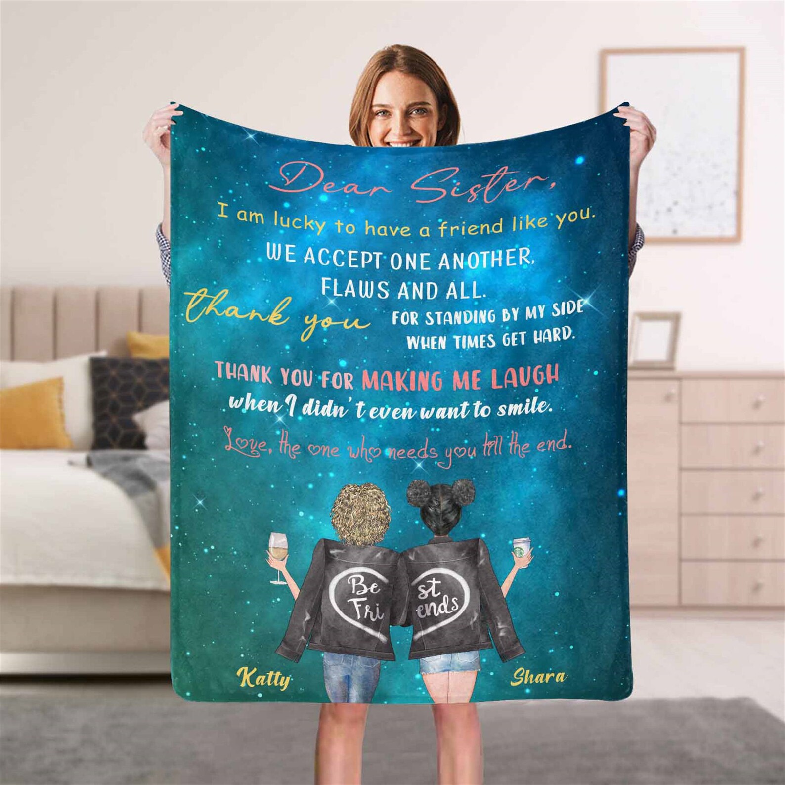 Best Friend Blanket Personalized Custom Best Friend Blanket Etsy