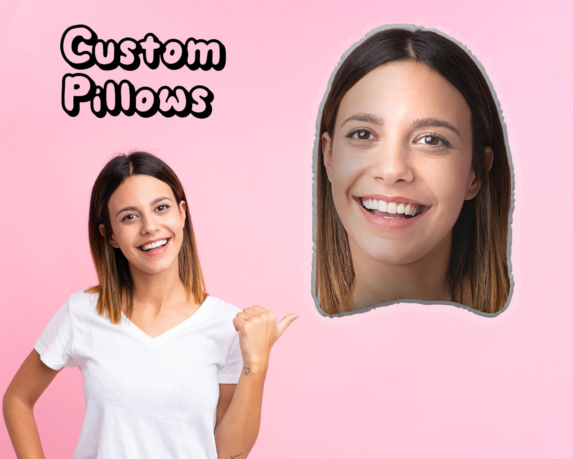 Personalized Face Pillow Custom Photo Pillow Personalized Etsy