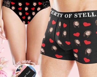 Personalized Face Boxer Briefs, Custom Photo Underwear, Anniversary Gift
