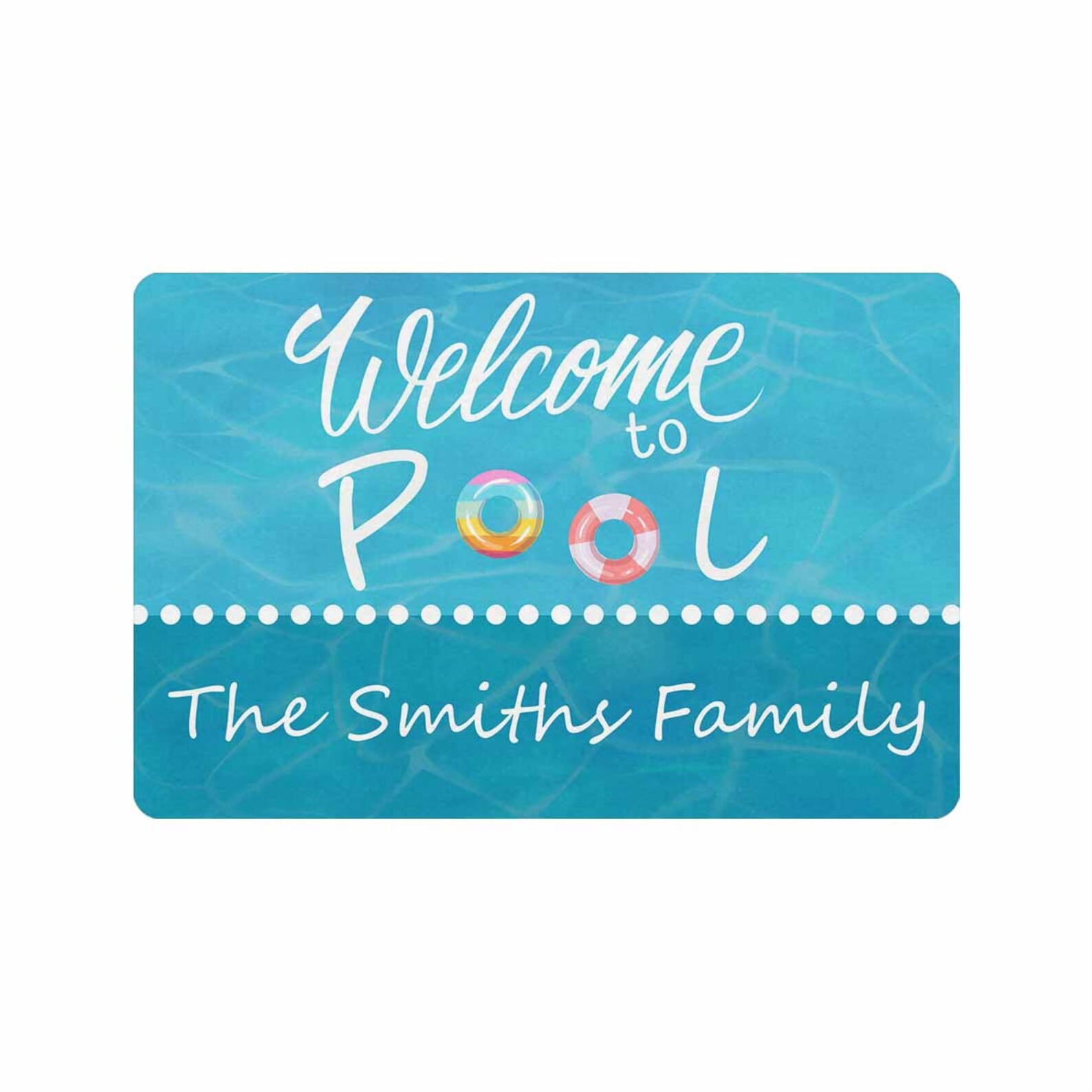 Pool doormat Custom Doormat Housewarming Gift Family Gift Etsy.de