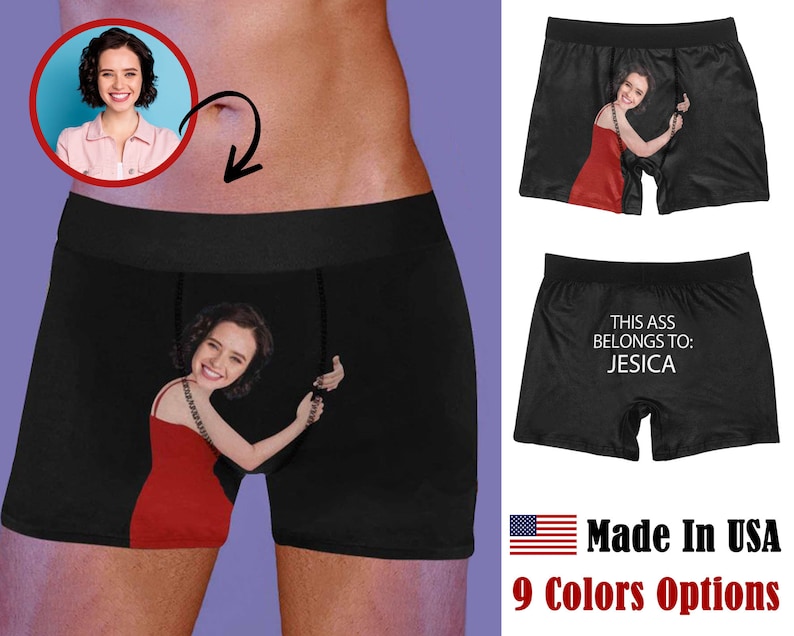 USA custom boxer briefs, Personalized boxers, Custom boxer with face, boxers shorts, Custom underwear, custom anniversary gift for boyfriend 