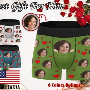 Custom Boxers Men, Custom Boxers with face logo name, Custom Underwear With Picture, Custom Face Boxers, Face On Underwear, Gift For Him