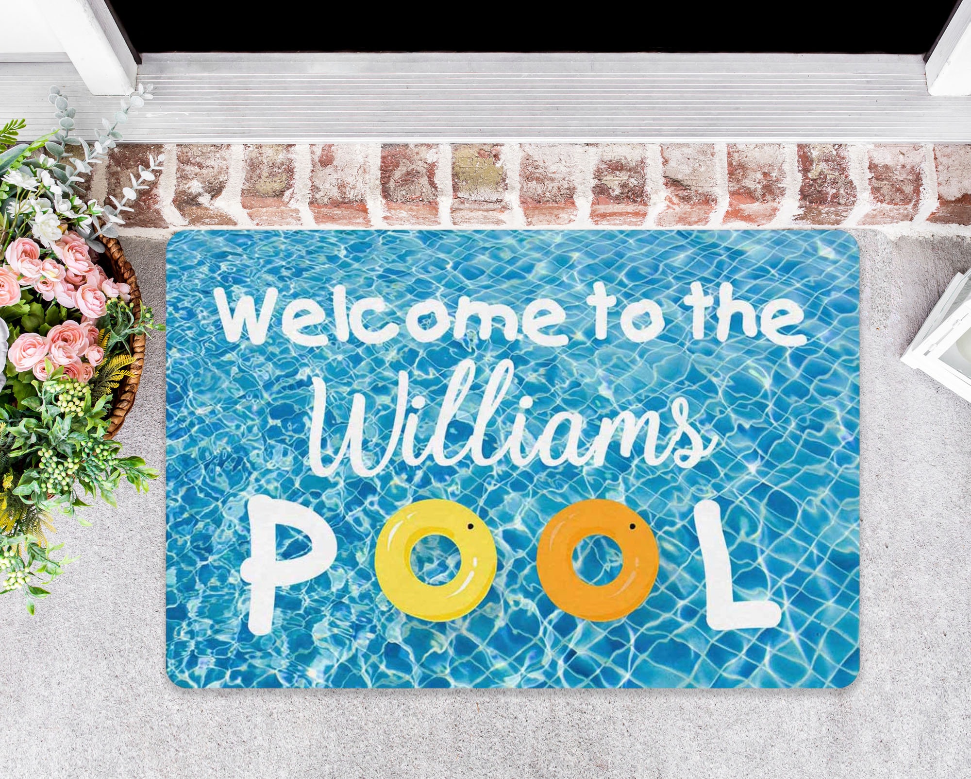 Pool doormat Custom Doormat Housewarming Gift Etsy