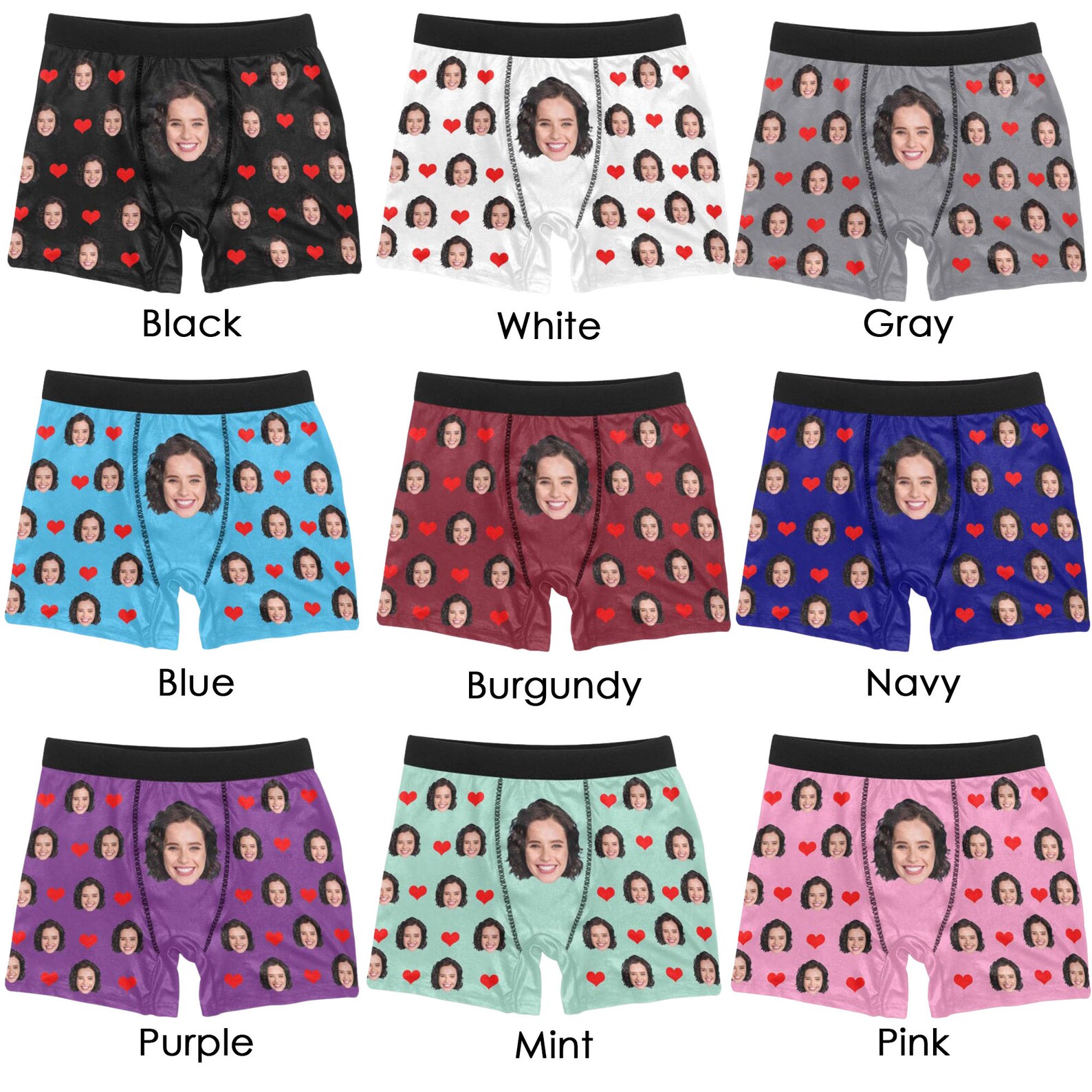 USA Custom Boxers Socks Face on Underwear Sock Custom Boxer Etsy