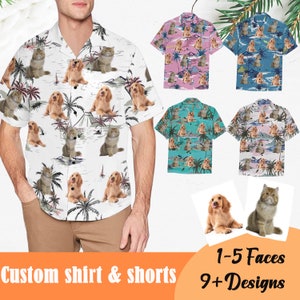 Custom Hawaiian Shirt with face photo, Personalized hawaiian dog Shirt with Pocket, Custom hawaiian face shirt for man, Bachelor party