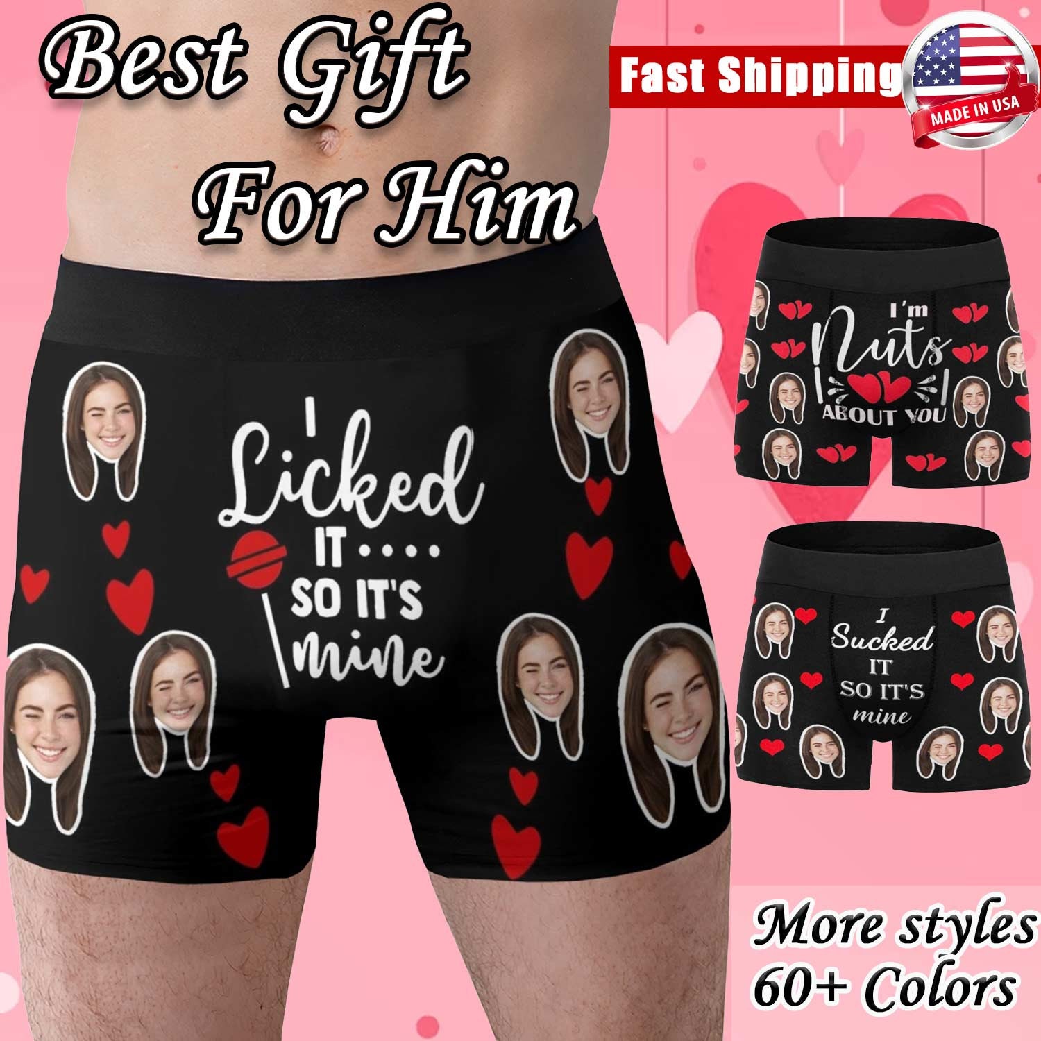 Custom Face Boxer Briefs Personalized Photo Print Underwear Design Funny  Boxers with Picture Popular Gift for Boyfriend Gift for Husband