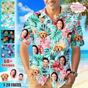 Personalize Hawaiian Shirt with Face, Custom Hawaiian Shirt for Men Women, Custom Hawaiian Shirt Dog, Hawaiian Shirt for Logo, Birthday Gift