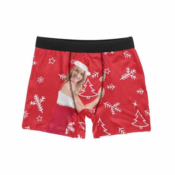 Boxer de visage de Noel personnalise Personnaliser le boxer avec le visage pour lhomme Personnaliser les sous vetements de visage Sous vetements personnalises Cadeau du jour de Noel pour le mari Etsy ...