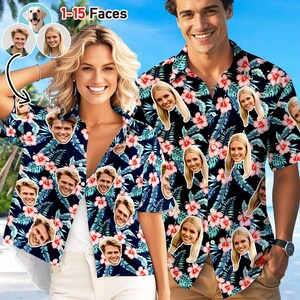 Custom Exotic Hawaiian Shirt with Picture/Text/Logo, Hawaii Shirt for Men Women, Personalized Hawaiian Shirt with Face, Bachelor Party Gifts