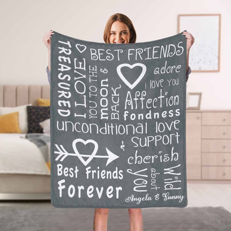 Friendship Blanket Gift Personalized Best Friend Blanket With Etsy