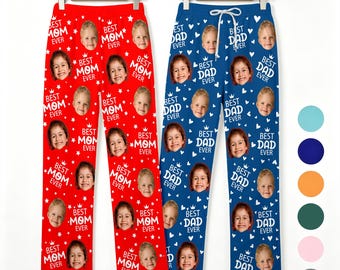 Custom Face Pajama Pants: Personalized Mom Dad Sleepwear Gift
