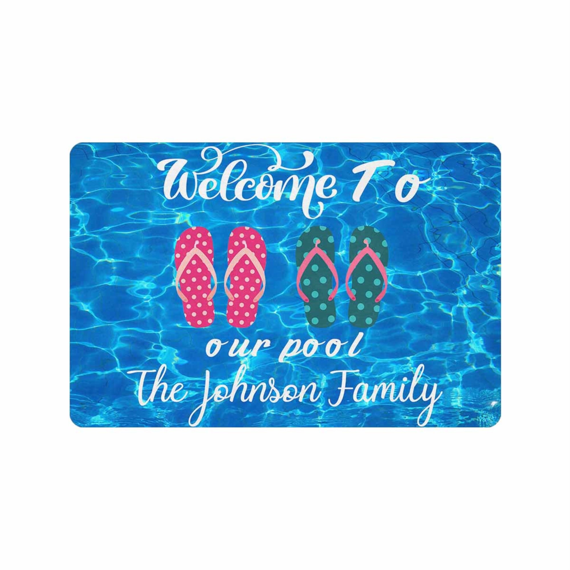 Pool Doormat Custom Flip Flops Doormat Housewarming Gift Etsy UK