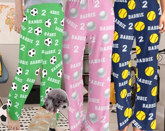 Personalized Softball Pajama Pants: Custom Team Gift