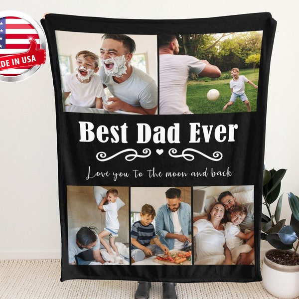 Fathers day Gifts, Personalized Collage Photo blanket for dad mom couple, Custom Blanket With Pictures, Memory Photos Blanket customized