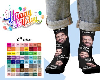 Happy Birthday Gift, Personalized Face on Socks, Custom Socks with Faces, Custom Faces on Socks for him, Personalized Photo Funny Socks