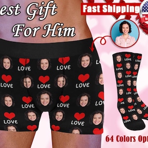 Valentine's Day Gift Custom Boxers With Picture Custom Underwear With Face  Personalized Photo on Underwear Custom Briefs and Socks for Him 