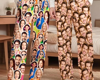 Custom Face Pajama Pants: Personalized Photo PJs, Birthday Gift