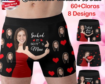 Personalized Boxers with Face, Custom Face Underwear, Custom Men underwear, Gift for Boyfriend/Husband, Popular Valentine's/Birthday Gift