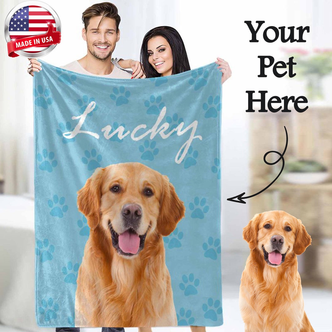 Custom Dog Face Blankets Personalized Dog Photo Blanket With Etsy