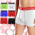 Personalized Men's Boxer Briefs: Custom Waistband Text, Valentine's Gift