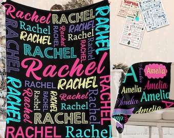Personalized Name Blanket: Custom Flannel Throw for Kids & Adults