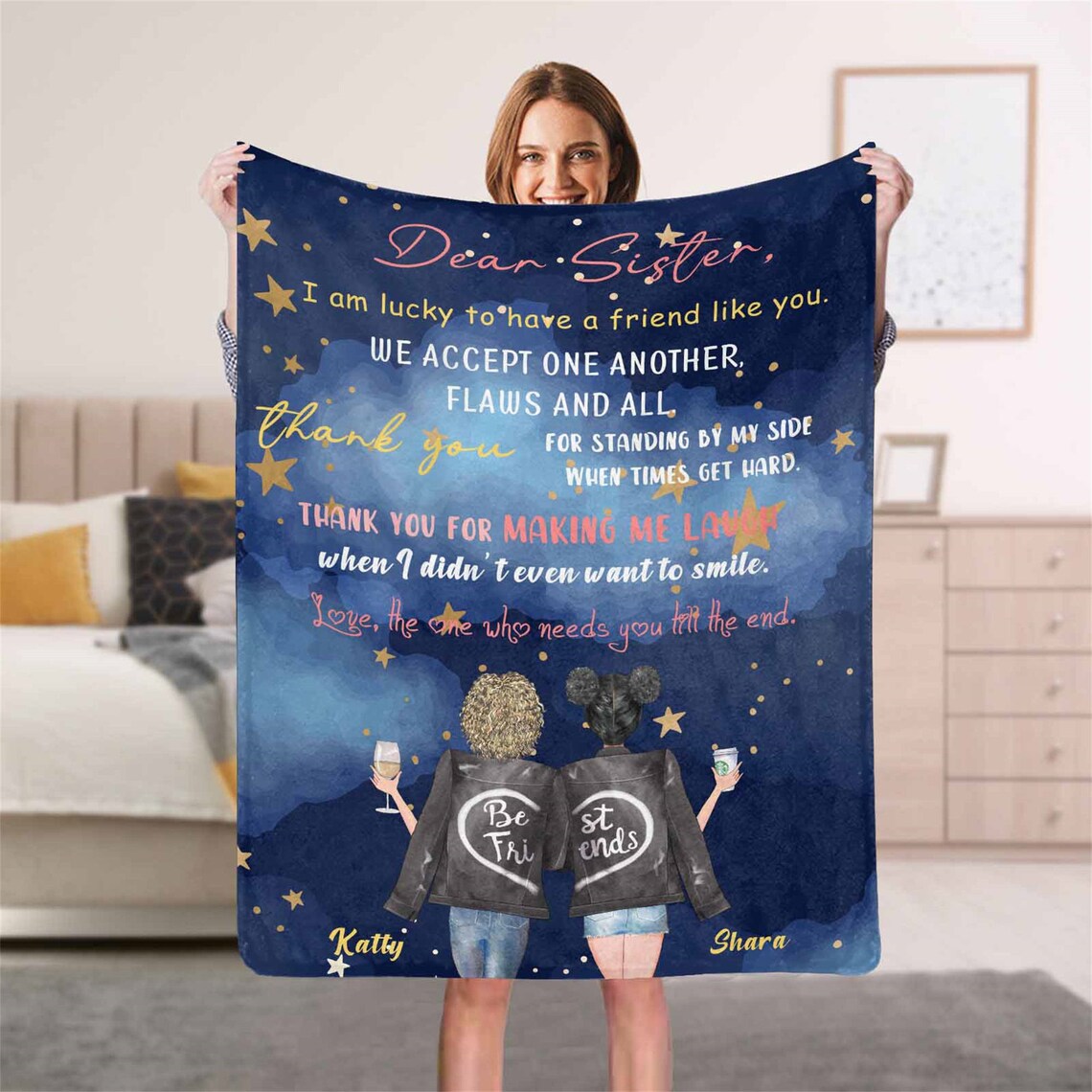 Best Friend Blanket Personalized Custom Best Friend Blanket Etsy