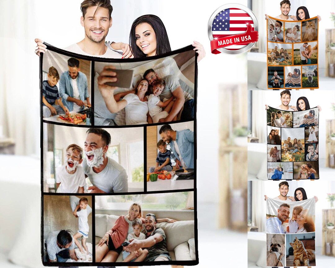 Father's Day Blanket Personalized Photo Blanket for Dad Etsy