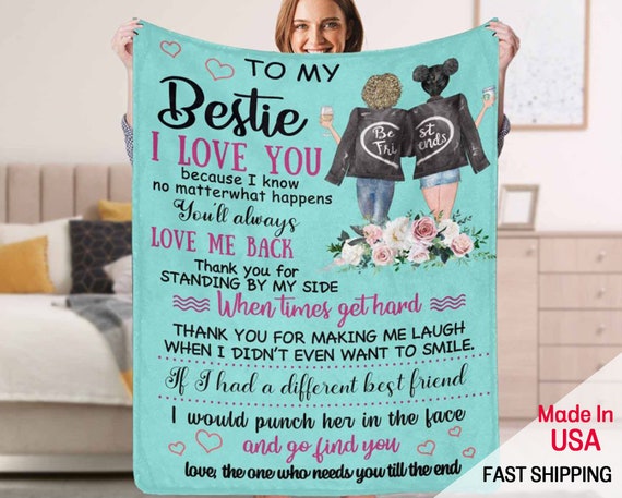 Best Friend Birthday Gift Blanket, Birthday Gifts for Best Friend