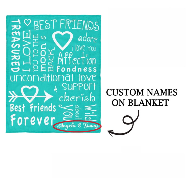 Friendship Blanket Gift Personalized Best Friend Blanket With Etsy
