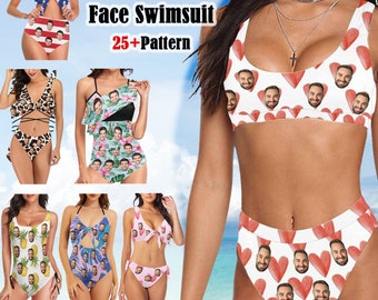Personalized Women's Swimsuit with Face, Custom Wedding Swimuit, Custom Face Bathing Suit Bride, Custom Face Swimsuit for Woman, Beach Party