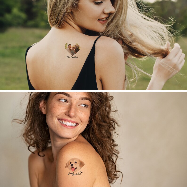 Personalized Tattoos Custom Temporary Tattoo With Face Photo Etsy