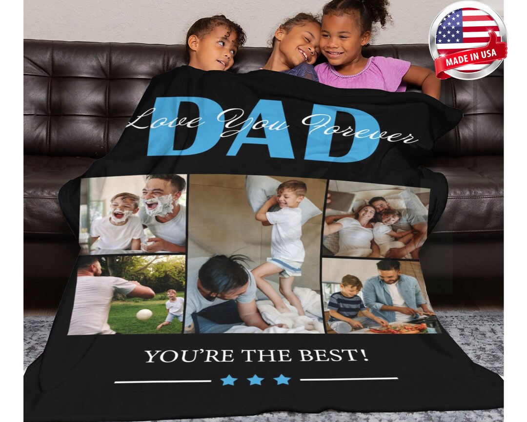Custom Father's Day Blanket Custom Blanket With Picture Etsy