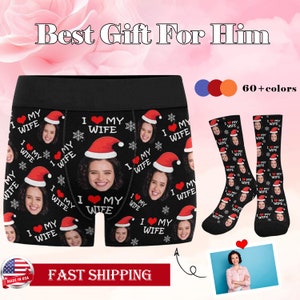 Custom Face Boxer Briefs & Socks Set: Personalized Photo Gift
