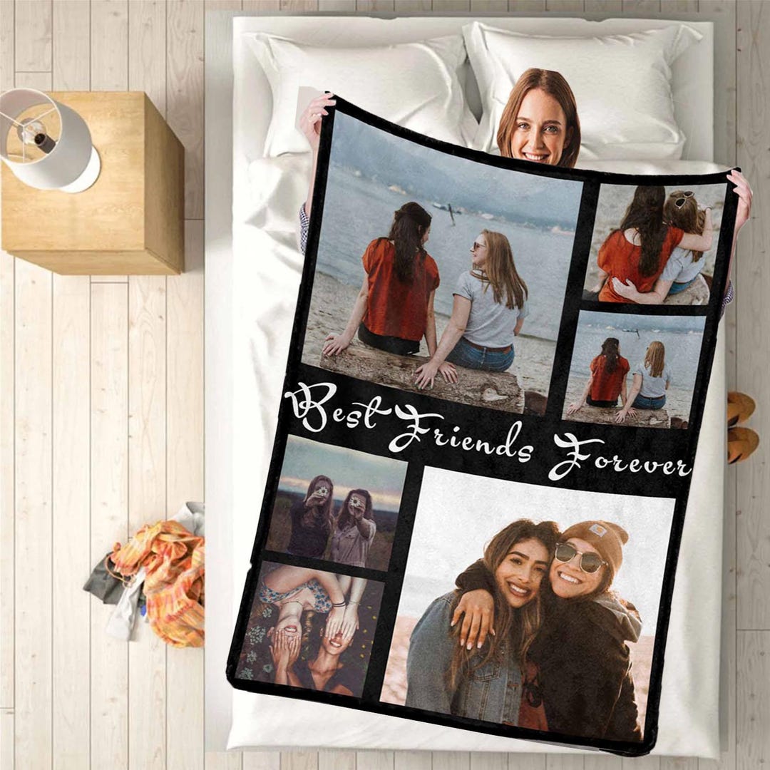 Personalized Photo Collage Blanket, BFF Memory Gift - Etsy