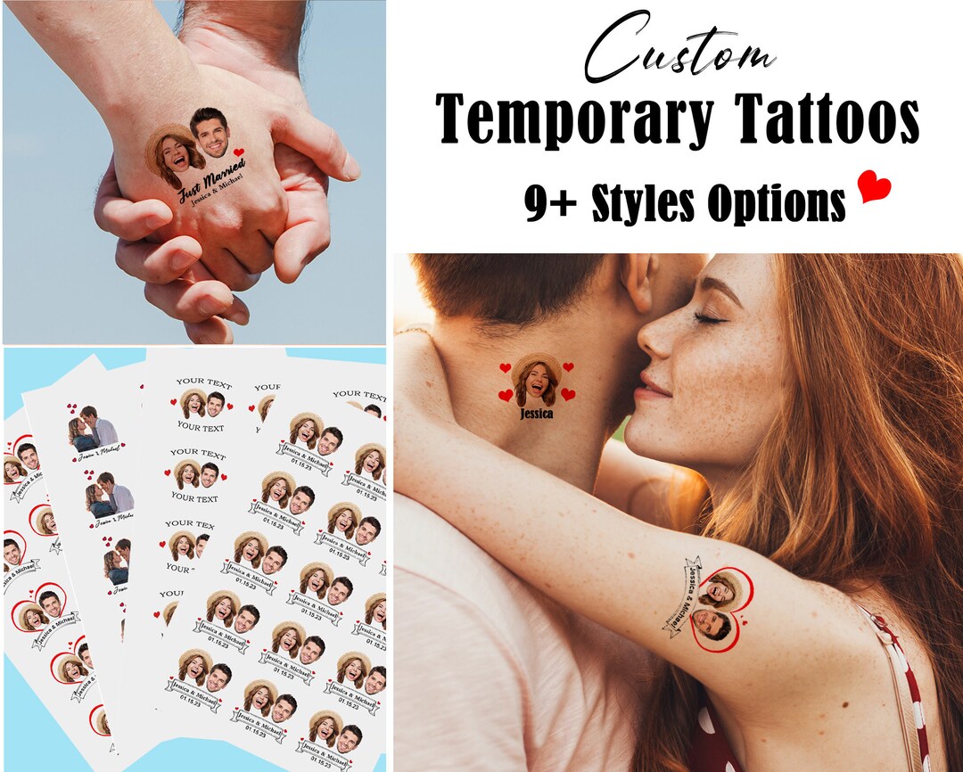 Custom Tattoos for Wedding, Personalized Tattoos Photo, Custom