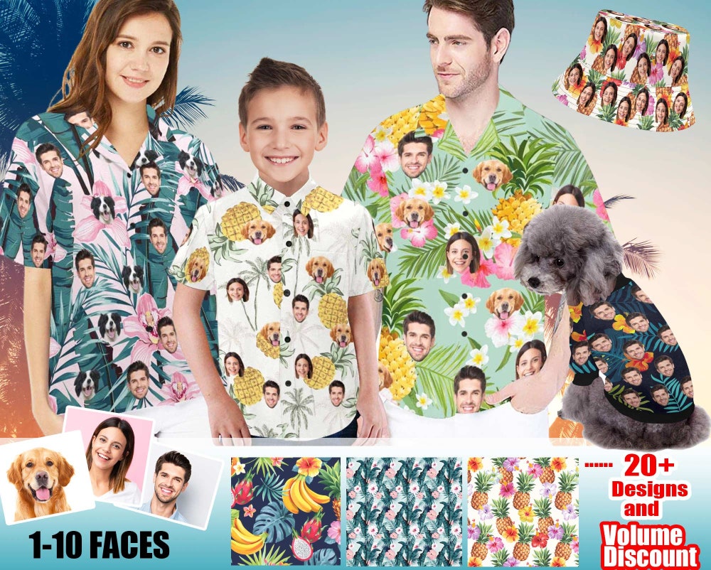 Hawaiian Shirt Men Personalize Hawaiian Shirt With Face, Custom Hawaiian Shirt For Men Women, Custom Hawaiian Shirt Dog, Hawaiian Shirt For Logo,Christmas Gift Bachelor Party Gifts For Day Shirthome
