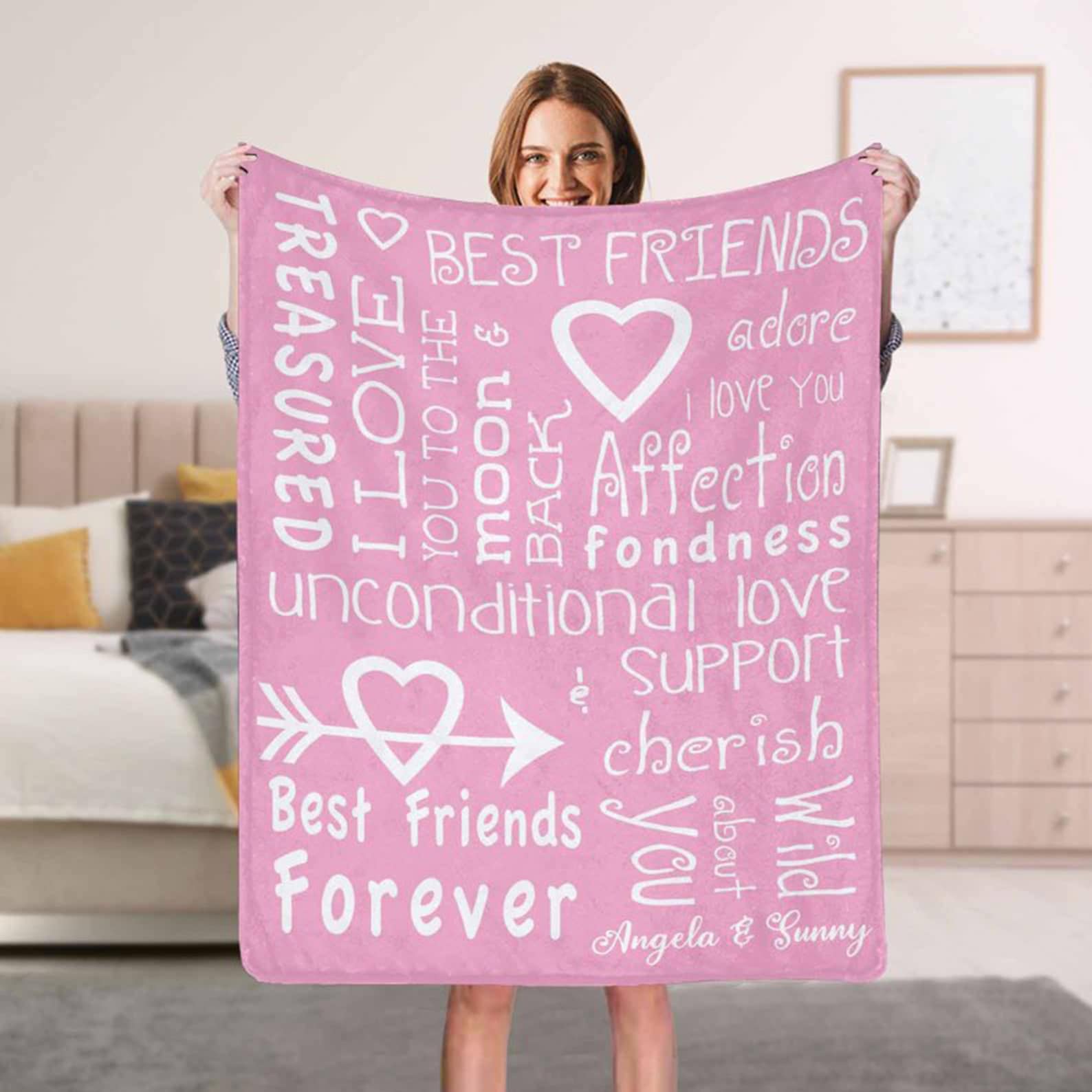 Friendship Blanket Gift Personalized Best Friend Blanket With Etsy