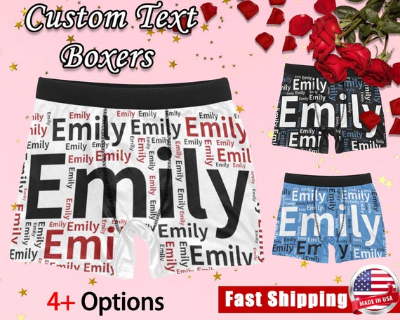 Custom Boxer Briefs Custom Boxers With Text Custom Boxer - Etsy