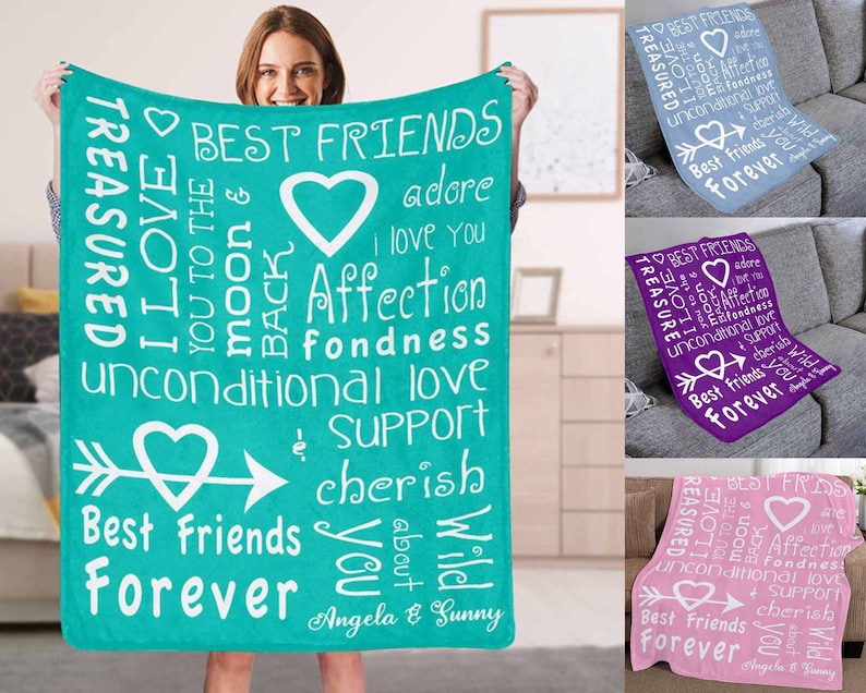 Friendship Blanket Gift Personalized Best Friend Blanket With Etsy