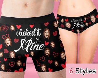 Custom Face Underwear, Personalized Photo Boxer Briefs, Anniversary Gift